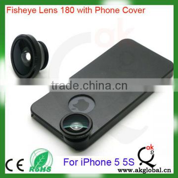 For iPhone 5S Cover Mount Screw Thread Fisheye Lens,mobile phone camera lens
