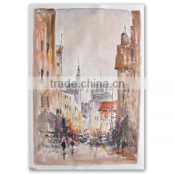 ROYIART streetscape oil painting on canvas very good price #0093