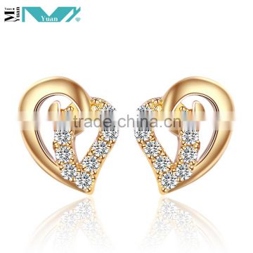 Love Heart Shape AAA Cubic Zircon Silver Stud Earrings Small Jewelry