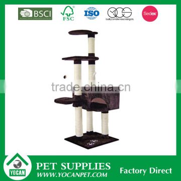 Low price wooden cat tree condo scratching post