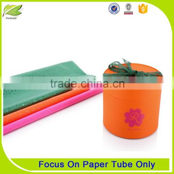 Biodegradable Round paper box with ribbon for gift packaging
