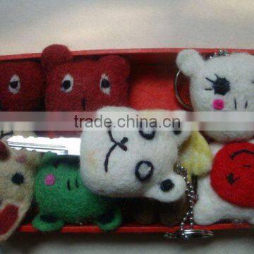 felt animal car key case