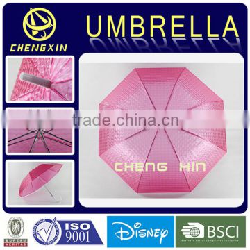 Wholesale high quality fashion 3D transparent pink poe umbrella
