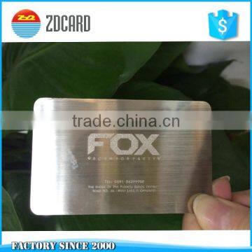 Customized size engraved business metal card with optional craft