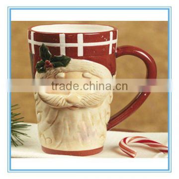 handpainted ceramic Christmas mug with handle