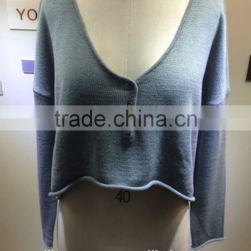 2015 new fashion young lady sweater with long sleeve cardigan