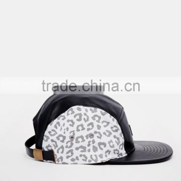 2015 top fashion dri fit leopard cap leather sport baseball cap custom
