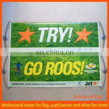 Advertising green hand scrolling banner