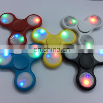 Led Flashing TRI Fidget Hand Spinner with Button Switch