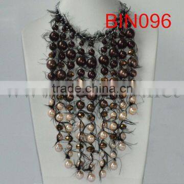 customized wholesale imitation pearls floc necklace