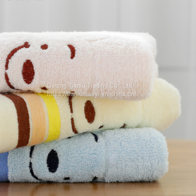 Cartoon Bear smile face pure cotton thickened water absorbent facial towel labor protection towel daily necessities