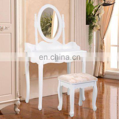 Wooden cosmetic vanity white dressing table for girls