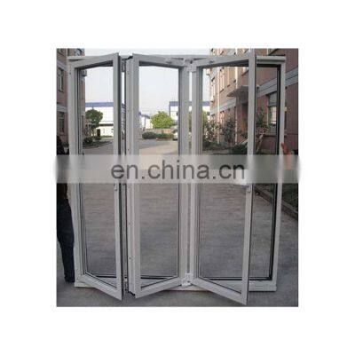 PVC modern white frame folding door aluminum alloy glass folding door sliding door