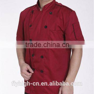 Embroidering Logo Red Color Resturant Chef Clothes