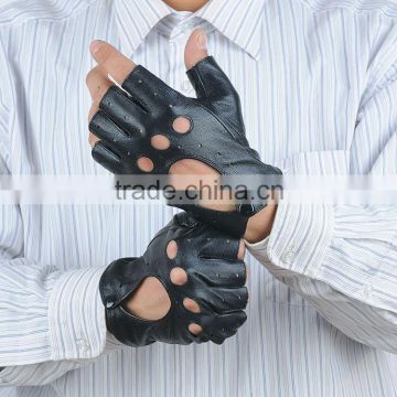 Motorcycle drivers' fingerless Leather Gloves