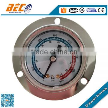 stainless case flanged nature gas manometer pressure gauge