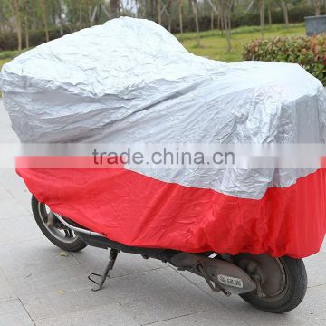 silver and red color heat resistant motorbike cover