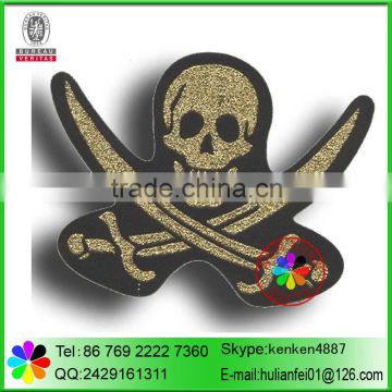 skull taffeta clothing custom woven patch