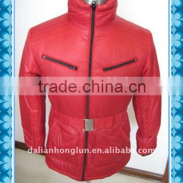 women padding jacket in red color