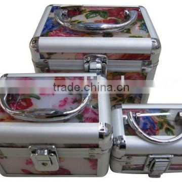 High quality and hot aluminum cosmetic case 3pcs set
