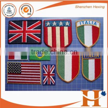Removable Embroidery Flag Patch For Cap / Patches For Clothing Or Hat