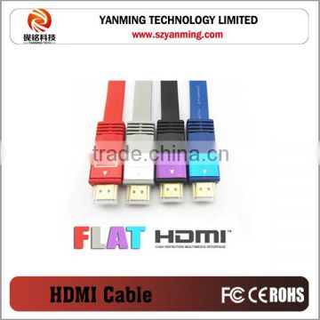 flat hdmi cable 1.4v with metal connector plug