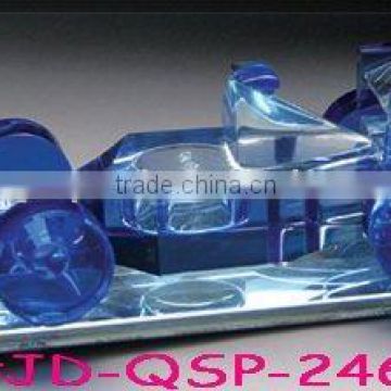 Car Mould Perfume Bottle Crystal Crafts Blue Glass Bottle