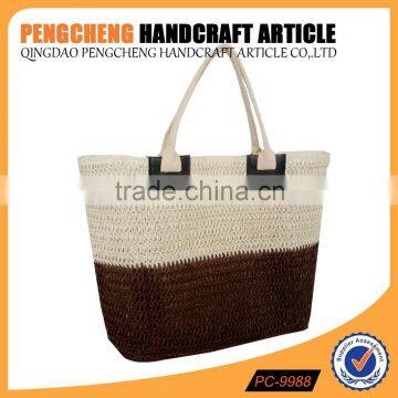 Tote bag style and paper straw material trendy beach crochet bag