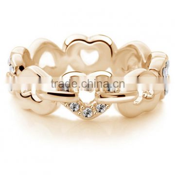 Dubai Statement Jewelry Wide Alloy Gold Silver Jewelry Crystal Heart Wrap Bracelet For Women