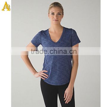 wholesale women's cotton v-neck t shirt women's scoop bottom sex T shirt