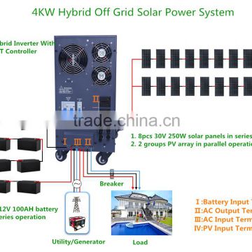 4KW Hybrid Off Grid Solar Power System