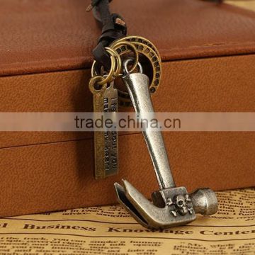 N0012 hammer leather necklace fashionable design necklace hot sale china supplier