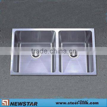 double bowl stainless steel sink