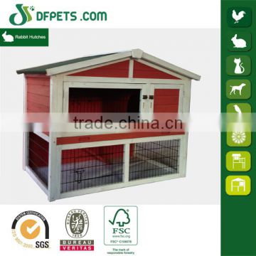Red Color Wooden Rabbit Hutch For Sale