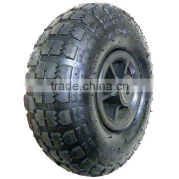 10 inch 4.1/3.50-4 plastic rim pneumatic rubber wheel for hand trucks