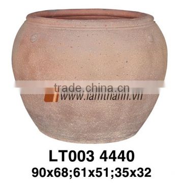 Vietnam Round Ceramic Wholesale Sandblast Garden Decor Old Stone Pottery