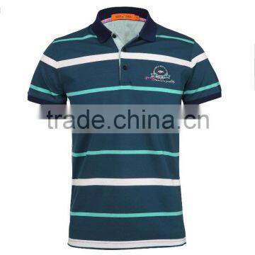 Mens polo collar striped t shirt