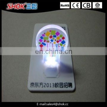 2016 Promotional colorful cheering mini led card light for fais