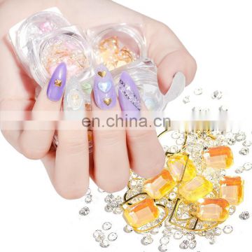 Different Shapes Glow in Dark Nail Decoration 3d Nail Alloy Jewelry Nail Crystals Rhinestones Set