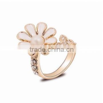 hot trend jewelry 2015 pave crystal latest fashion gold two finger rings jewelry