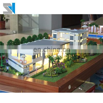 1:100 Scale building model maker,miniature architecture villa model with light