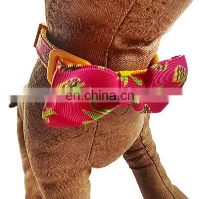 cute shape pet collar with accessories bow knot collar manufacturer pet tracking collar