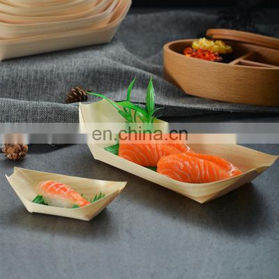 disposable wood tray food boat japanese sushi boat serving tray