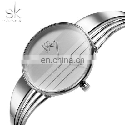 SHENGKE Curvaceous Feeling Luxurious Feminine Handwatches Art Design Alloy Band Wristwatchs Bracelet Watch