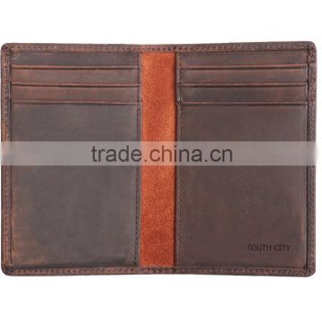 Newest men bifold leather card wallet Italian vegetable tanned multifunctional leather purses