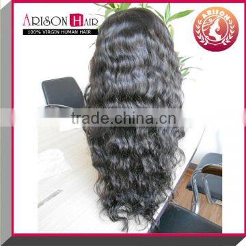 Cheap human hair high quality natural wave lace front wig