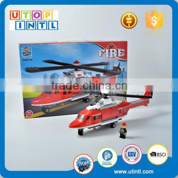 Top Grade DIY Building Block Fire Rescue Helicopter For Children