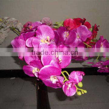plastic nine heads big orchid flower factory for wedding decor