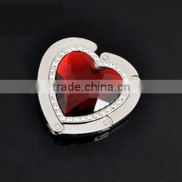 fashion alloy heart shape red rhinestone bag hanger
