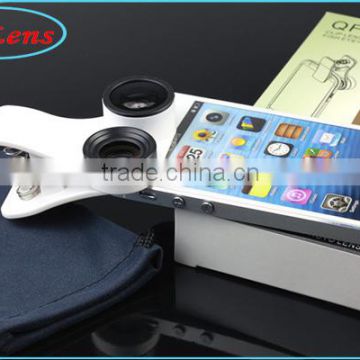 Universal clip fisheye wide angle macro 3 in 1 camera lens for mobile phone,phone accessory